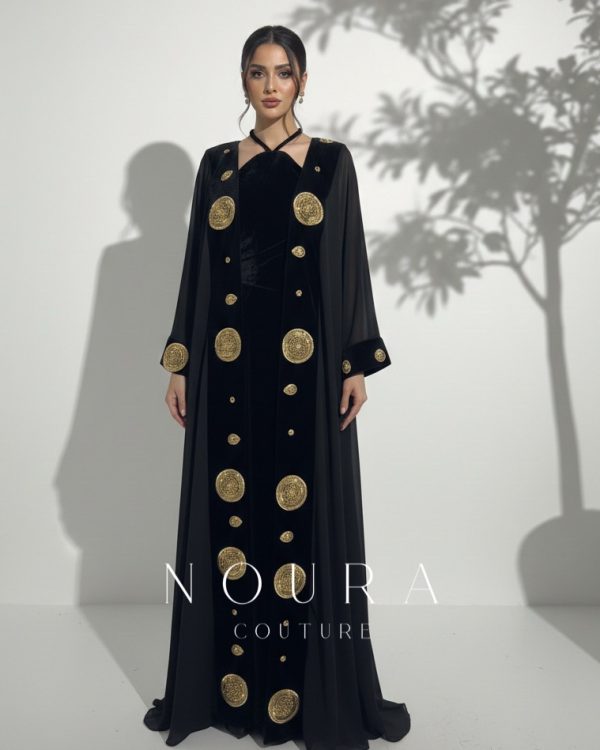 Imperial Noir Gold Emblem Gown