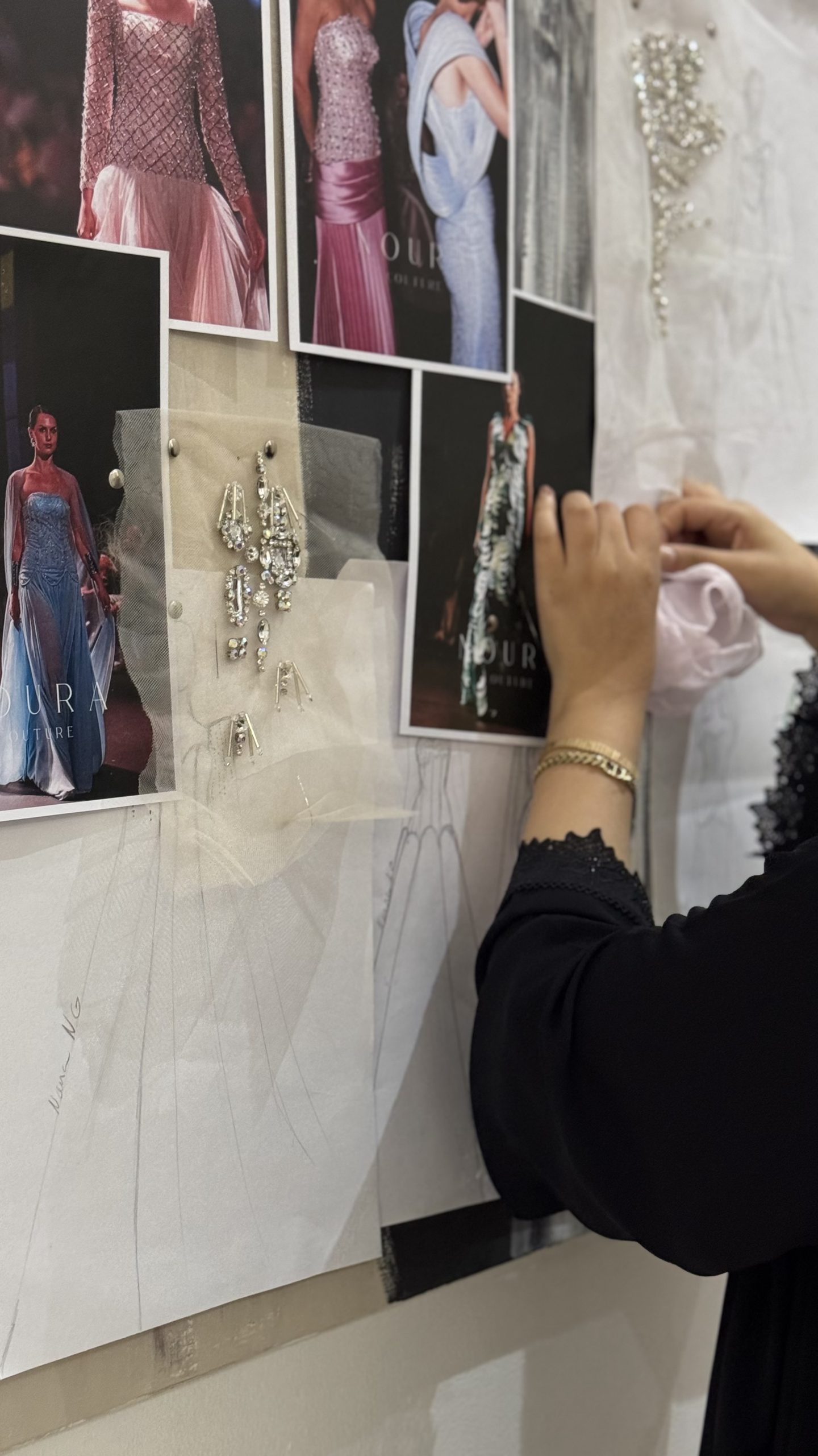 Noura Couture atelier and couture details